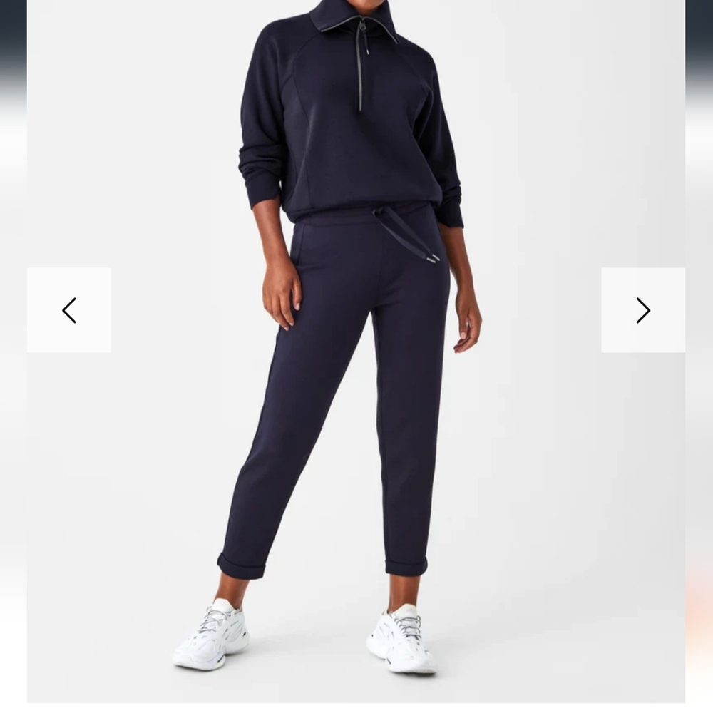 SPANX Black Track Pants Slim Fit Joggers